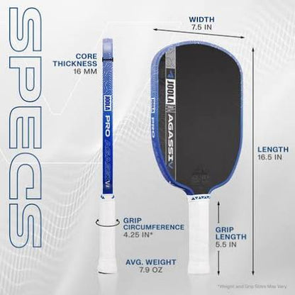 JOOLA Agassi Pro V Andre Agassi - Royal Blue - 16mm